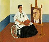 Frida Kahlo Canvas Paintings - Self Portrait with the Portrait of Doctor Farill